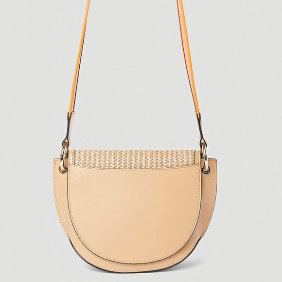 Ganni Banner Saddle Raffia Shoulder Bag - Picture 7 of 13